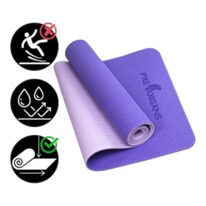 Mata do ćwiczeń fitness i yogi 6 mm TPE – Fioletowa
