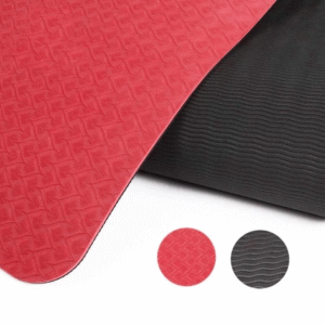 Mata do ćwiczeń fitness/jogi 6 mm TPE Pretorians – czarno-czerwona